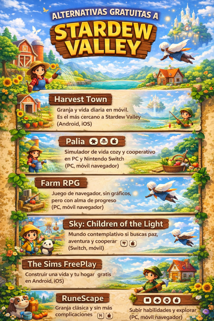 alternativas gratis a stardew valley