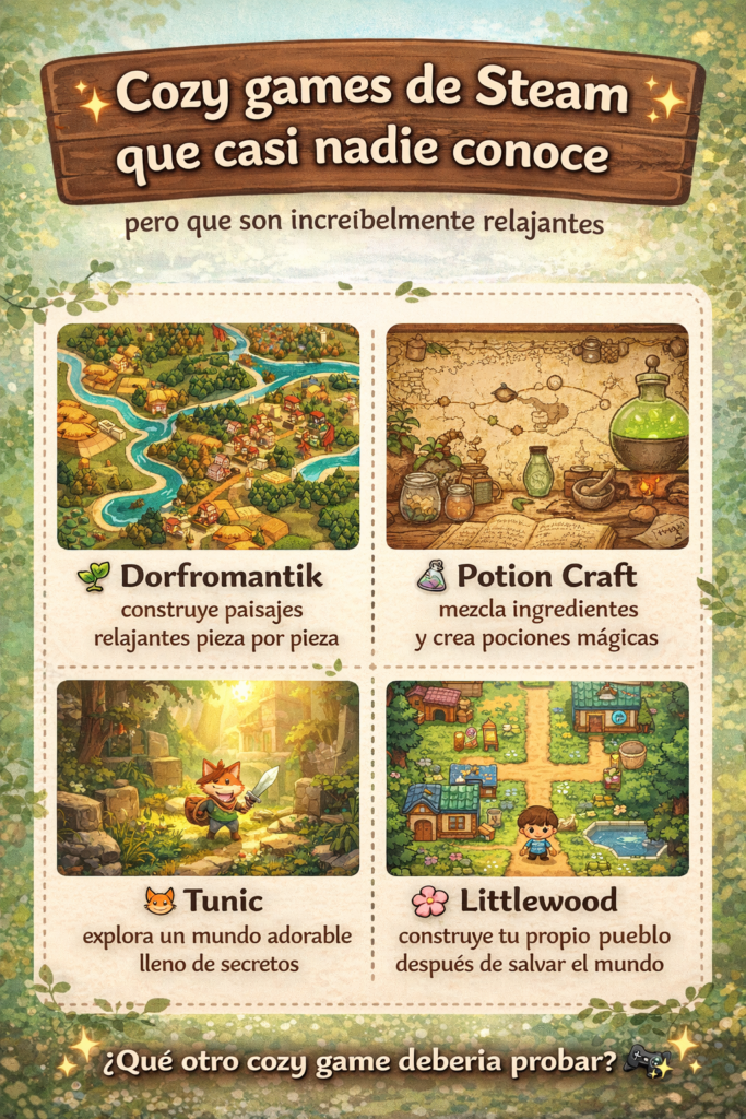 mejores juegos cozy en steam